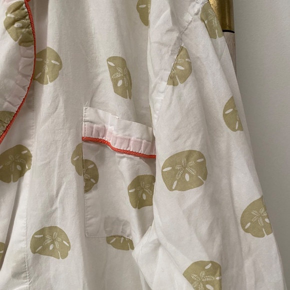 Marigot Women’s Lorient Long Sleeve Sandollar Print 100% Cotton Pajama Top Sz L - Picture 4 of 6